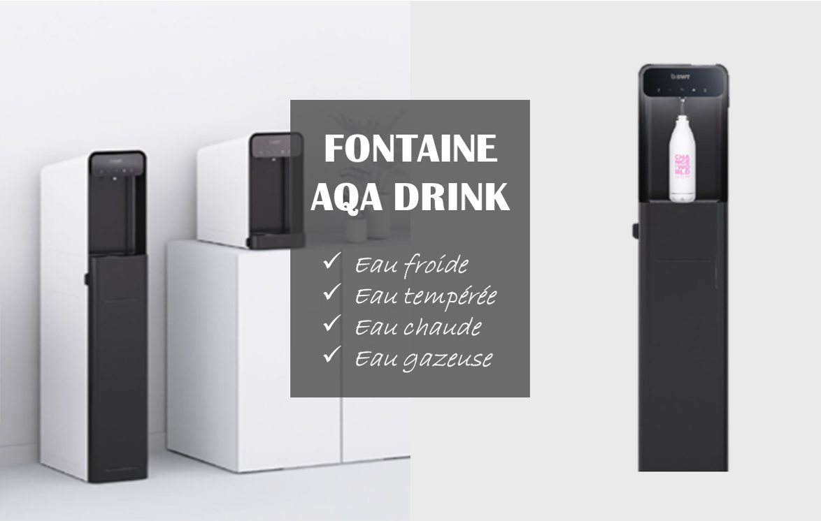 Fontaine sur réseau AQA DRINK PRO SIP30 EDAFIM en location pour les entreprises sur Lyon et ses alentours avec VENDING TRADITION