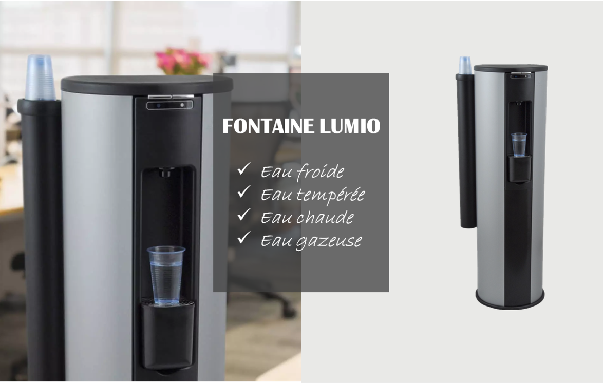 Fontaine à eau entreprise : découvrez la fontaine LUMIO sur réseau installée chez les professionnels à Lyon et ses alentours