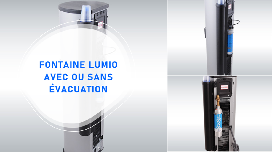Fontaine LUMIO avec système d'évacuation pour les entreprises dans Lyon