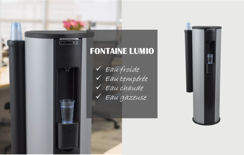 Fontaine à eau entreprise : découvrez la fontaine LUMIO sur réseau installée chez les professionnels à Lyon et ses alentours